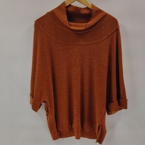 Listicle Rust Turtleneck Drop Shoulder Sleeve Size Large